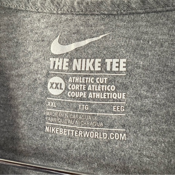 Nike Athletic Cut Retro Tee Short Sleeve Gray Men's XXL Distance Swoosh Tee - Picture 4 of 7